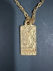 Authentic The Gilded Rectilinear Talisman: An Yves Saint Laurent Vintage Keepsake