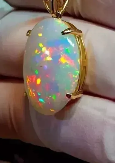 Authentic The Ethereal Ember: 5-Carat Fire Opal Solitaire Amulet