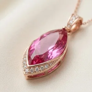 Authentic Rose‑Gold Marquise Charm of Pink Dawn