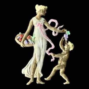 Authentic The Eternal Bond: Victorian Gold-Plated Mother and Child Talisman
