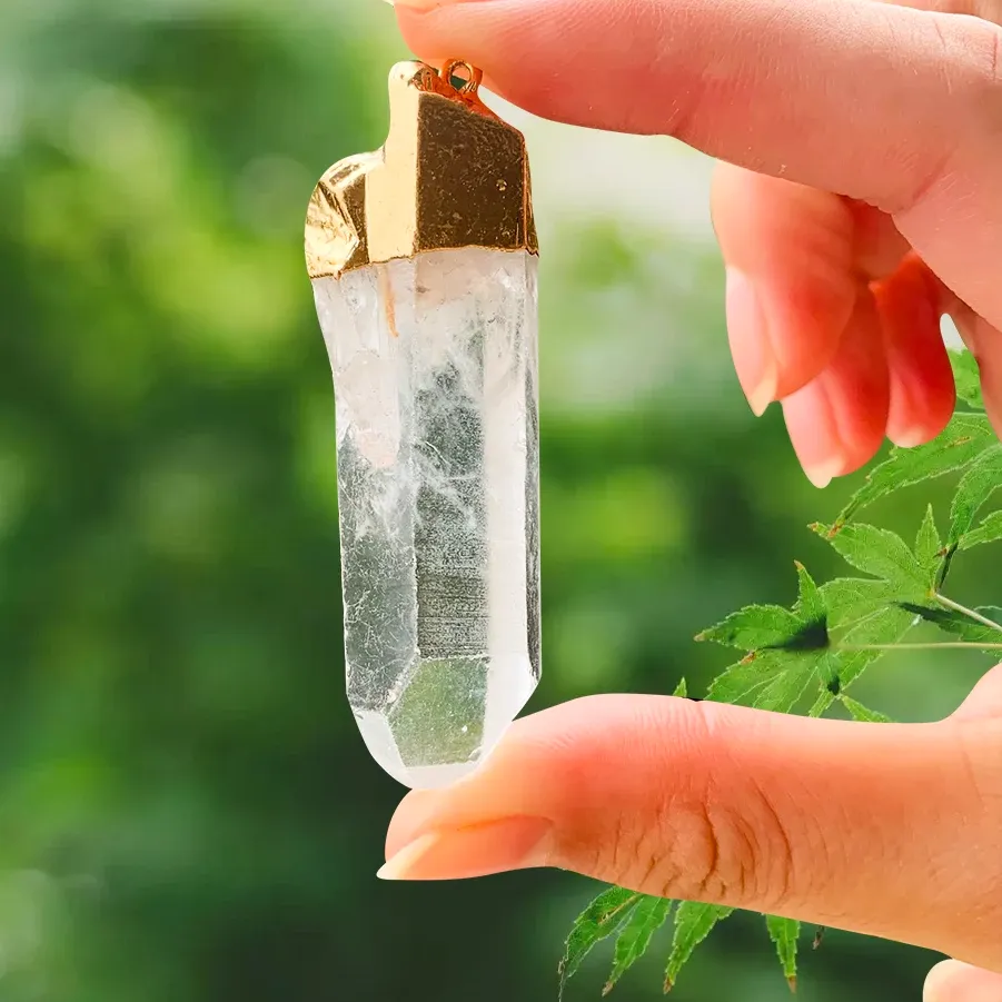 Authentic Natural White Crystal Druzy Prism Irregular Quartz Trim Necklace Pendant Pillar Wand Charms Dangle Diy Jewelry Accessory