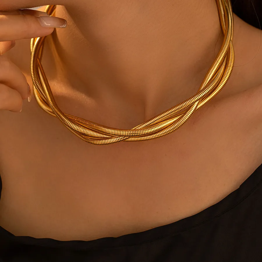 Authentic Serpent‑Weave Triple‑Strand Gold‑Plated Amulet of Radiant Grace