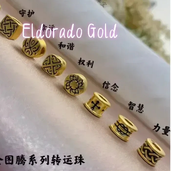 Authentic Eldorado Gold  24k pure gold charms fine gold loose beads 999 real gold jewelry accessories diy hands strings