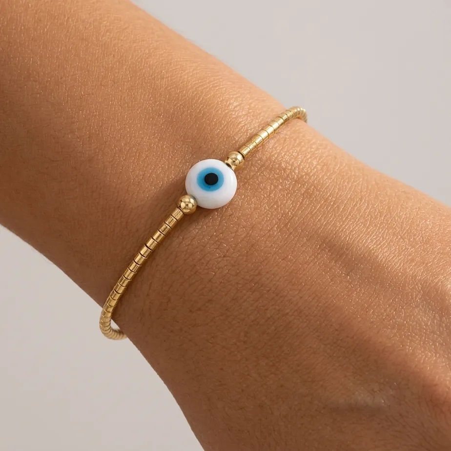 Authentic Azure Gaze Gold-Plated Protection Talisman Bracelet