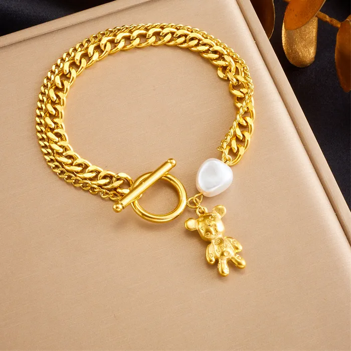 Authentic Celestial Bear: Twin‑Layered Gold‑Plated Guardian Bracelet