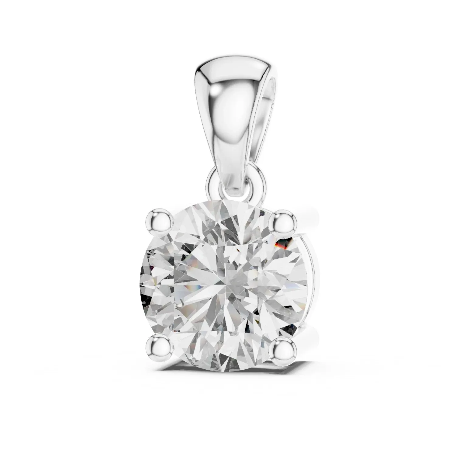 Authentic Radiant Luminescence 5mm Lab-Created Diamond Solitaire Amulet in 14k White Gold Plate