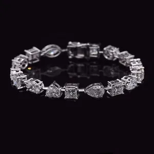 Authentic Radiant Luminescence Lab-Grown Diamond Tennis Bracelet in White Gold Plated Silver
