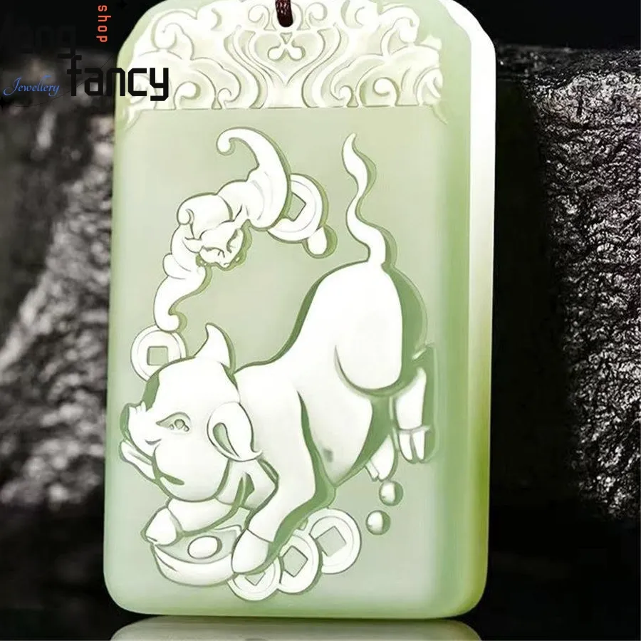 Authentic Celestial Guardian: The Afghan Greenish White Jade Zodiac Talisman