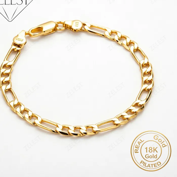 Authentic The Golden Link Figaro Talisman Of Infinite Balance