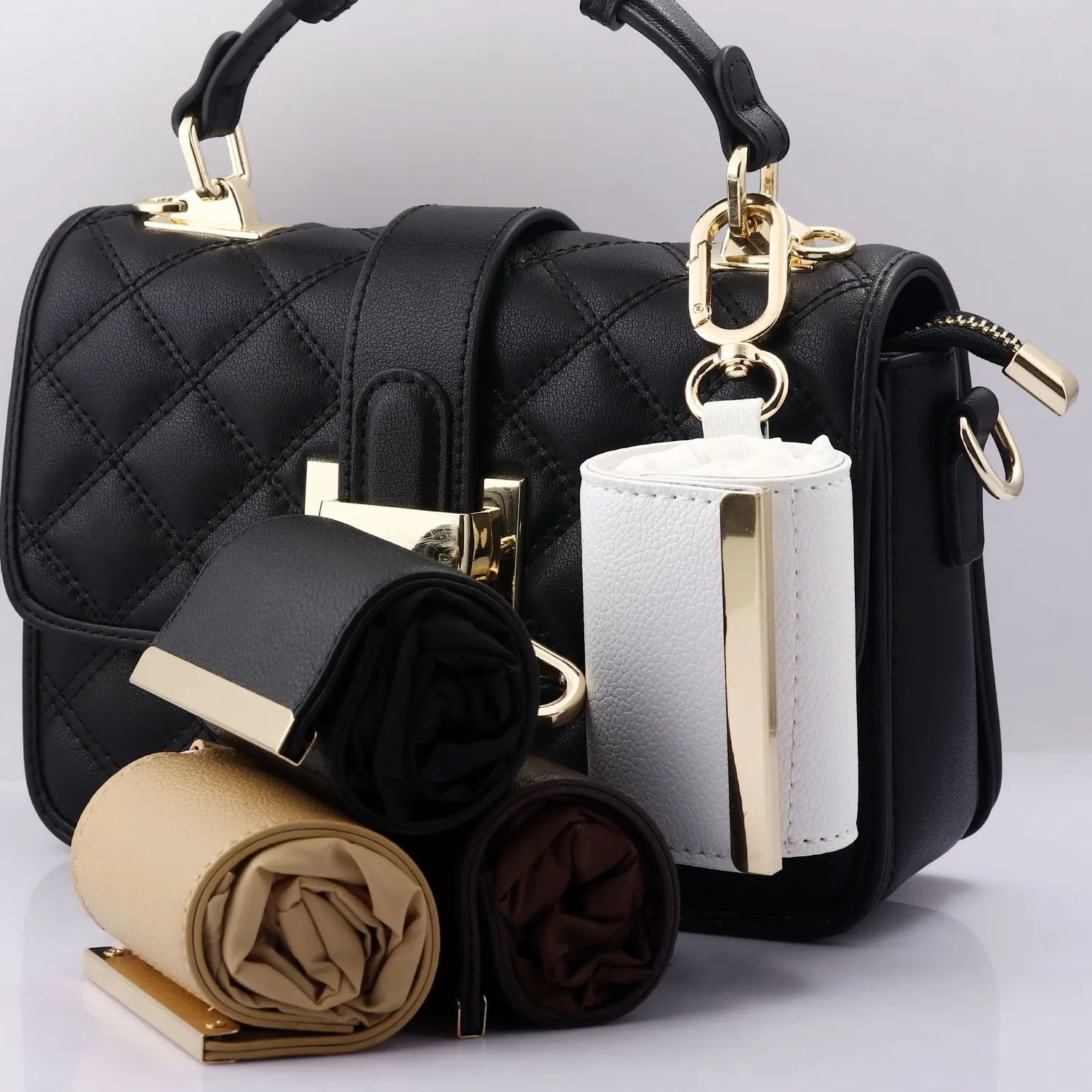 Authentic Creative Simple Storage Cloth Bag Large Capacity Eco-friendly Shopping Bag Keychain Practical Bag Charm Unique Accessory Gift