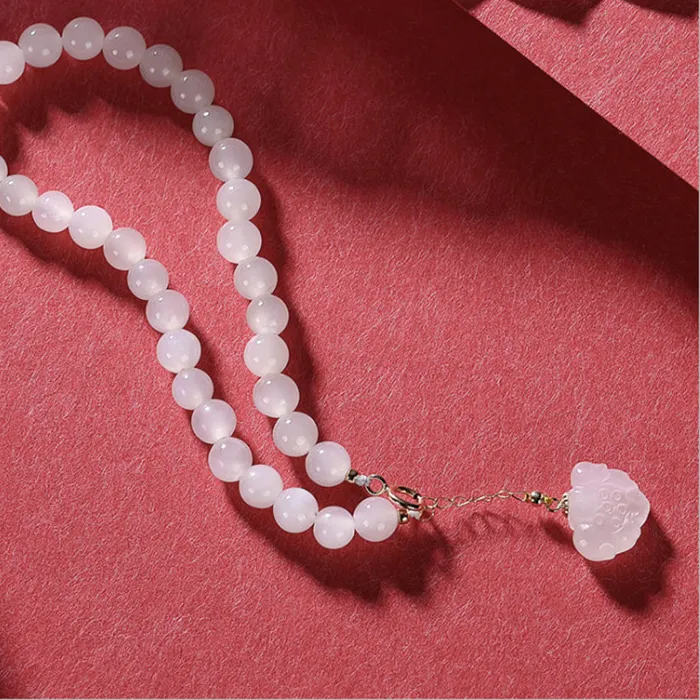 Authentic Uglyless So Watery Natural White Jade Beading Bracelets for Women 18K Gold AU750 Accessories Lotus Charms Luxury Dress Jewelry
