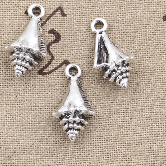 Authentic 15pcs Charms Conch Shell 21x11x6mm Antique Silver Color Plated Pendants Making DIY Handmade Tibetan Silver Color Jewelry