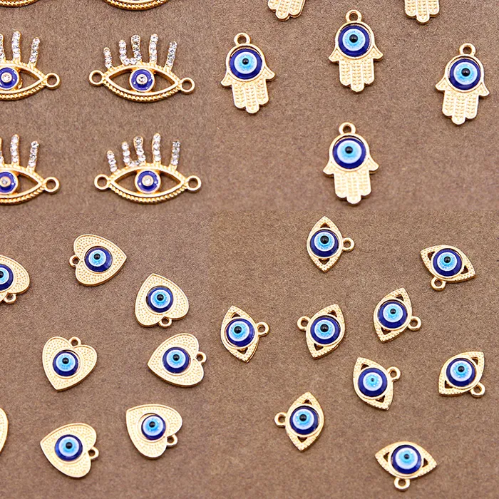 Authentic Decachord of the Gaze: Resin and Rhinestone Turkish Evil Eye Talismans
