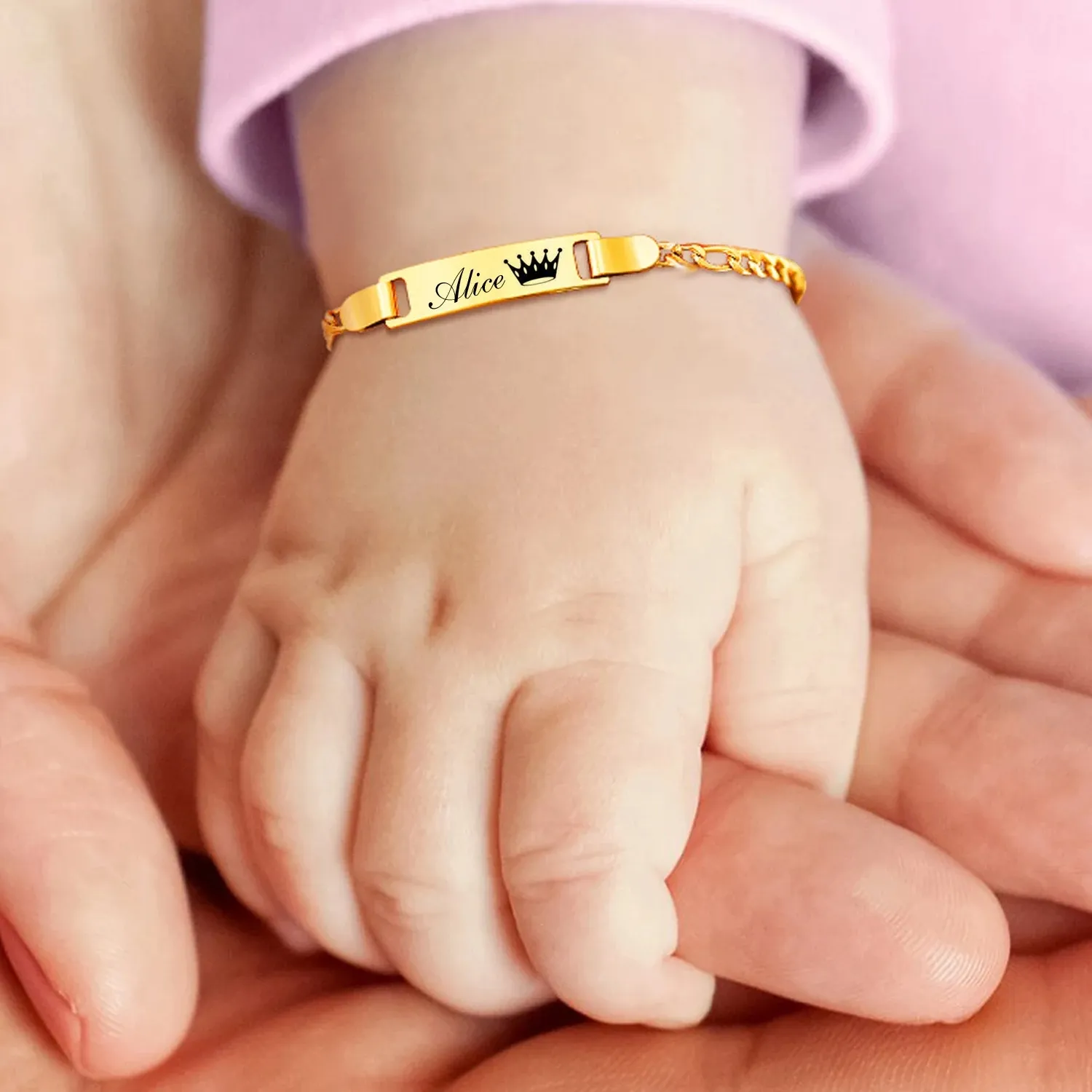 Authentic Mystic Moon's Embrace The Enchanted Baby Id Bracelet