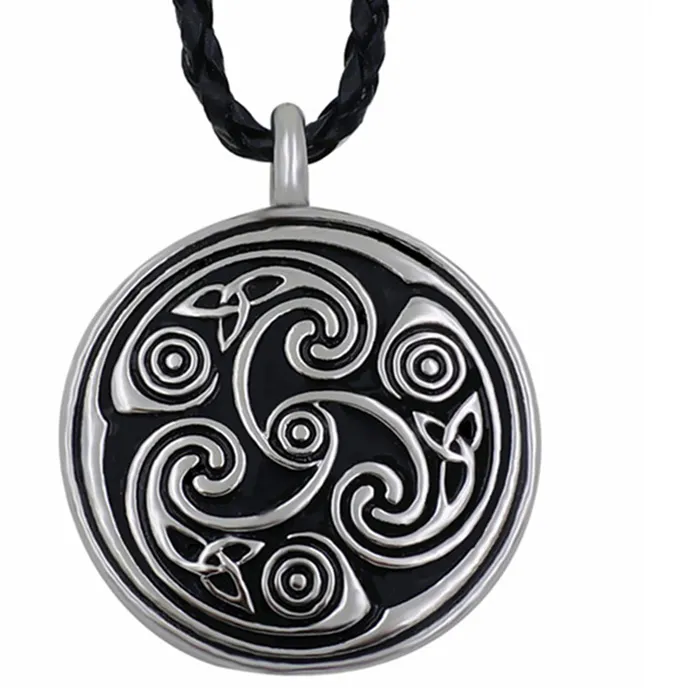 Authentic Triquetra Trinity Celtic Triskele Boys Pewter Pendant With 24 Necklace Jewelry Lp 272