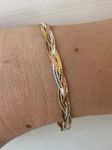 Authentic Twisted Trinity Of Light A Sacred Three- Tone Gold Braided Talisman