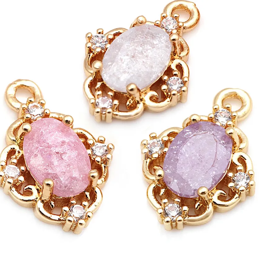Authentic Radiant Ovoid Zircon and Gold Talismanic Pendant