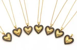 Authentic Septenary Heart Lockets: A Collection of Gilded Marcasite Talismans