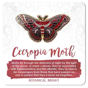Authentic Cecropia Moth Gold- Placed Talisman Of Transformation