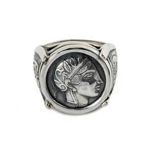 Authentic The Aegis of Wisdom: Athena Gold-Plated Sterling Silver Ring