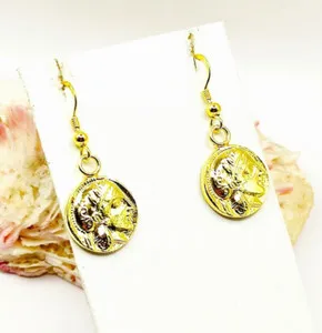 Authentic Celestial Wisdom: The Athena Gold-Plated Aegis Earrings