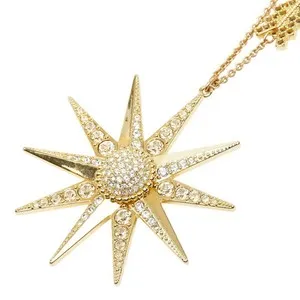 Authentic Celestial Guidance Swarovski Lucky Goddess Star Gold Plated Pendant Necklace