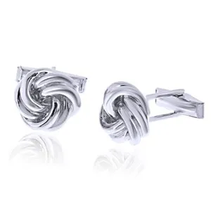 Authentic Eternal Bond Cufflinks The White Gold- Plated Love Knot Talisman