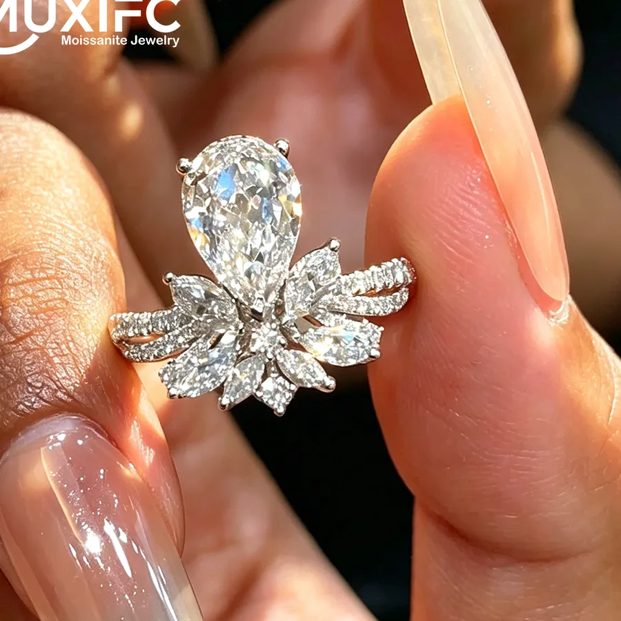 Authentic Crown Of The Falling Star The Sacred Waterdrop Pear Moissanite Talisman Ring