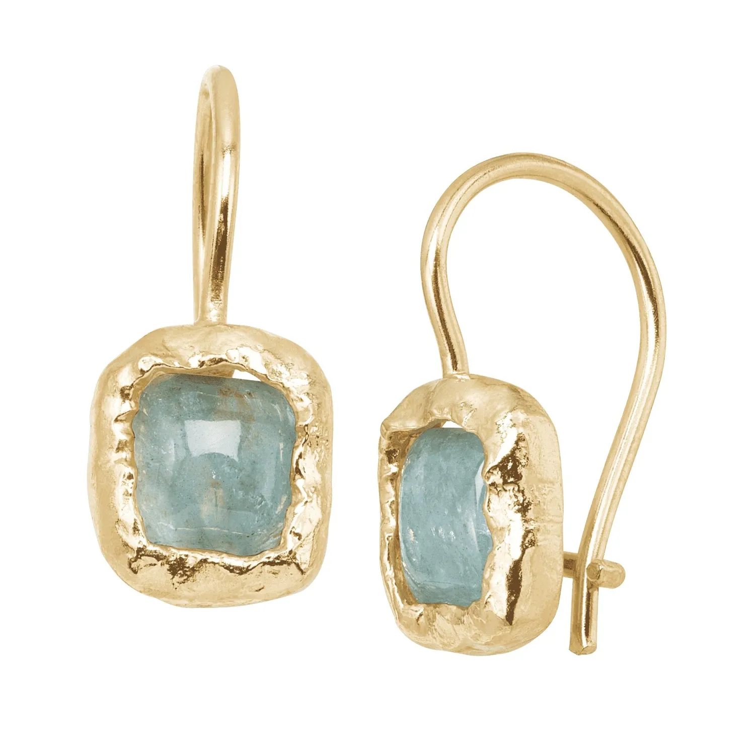 Authentic Mediterranean Azure: Aquamarine Drop Earrings of Sunlit Serenity