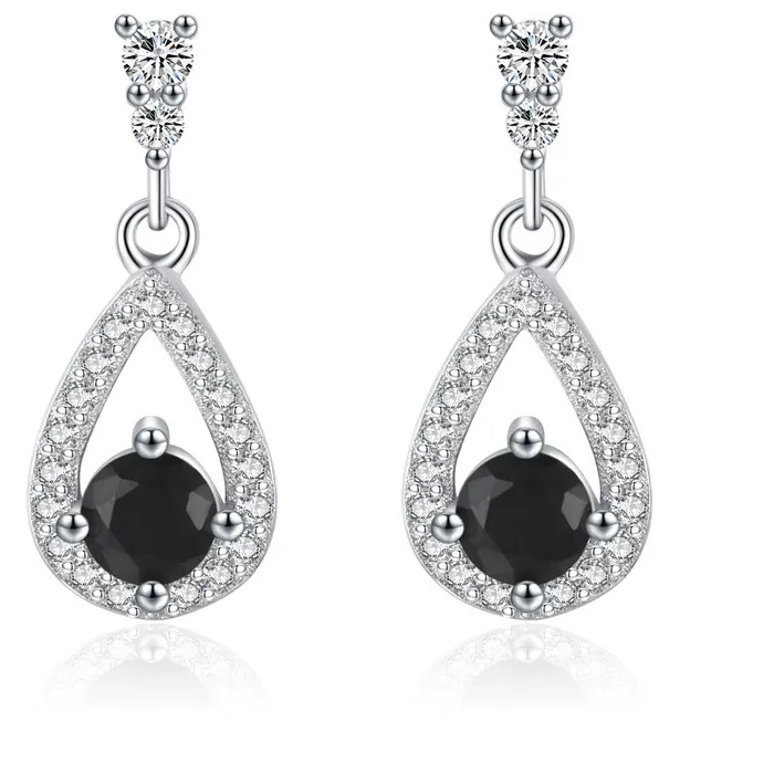 Authentic Tears Of Midnight Black Spinel Water- Drop Earrings Of Sacred Elegance