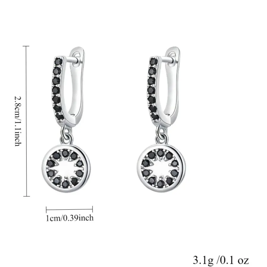 Authentic Midnight Moons Spinel Hoop Earrings Of Lunar Elegance