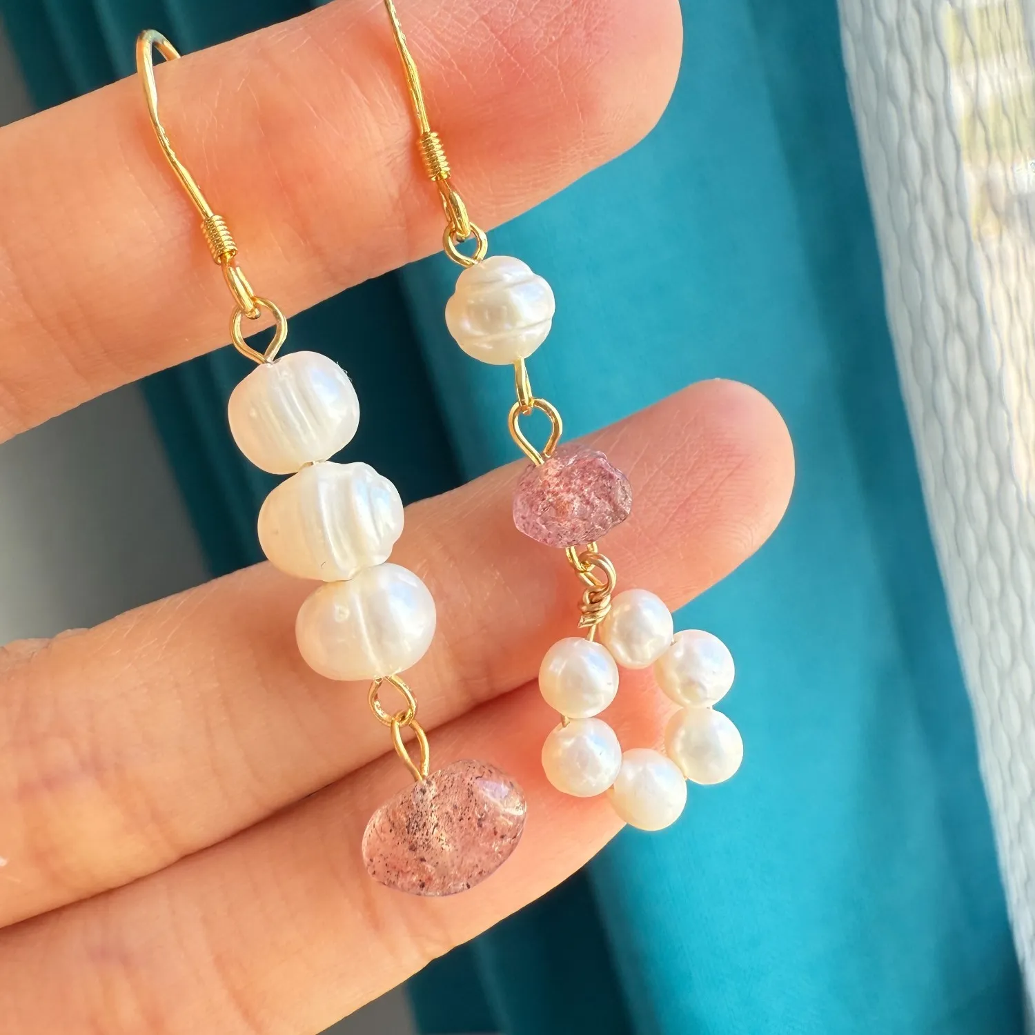 Authentic Celestial Blossom Pearl & Pink Crystal Talisman Earrings