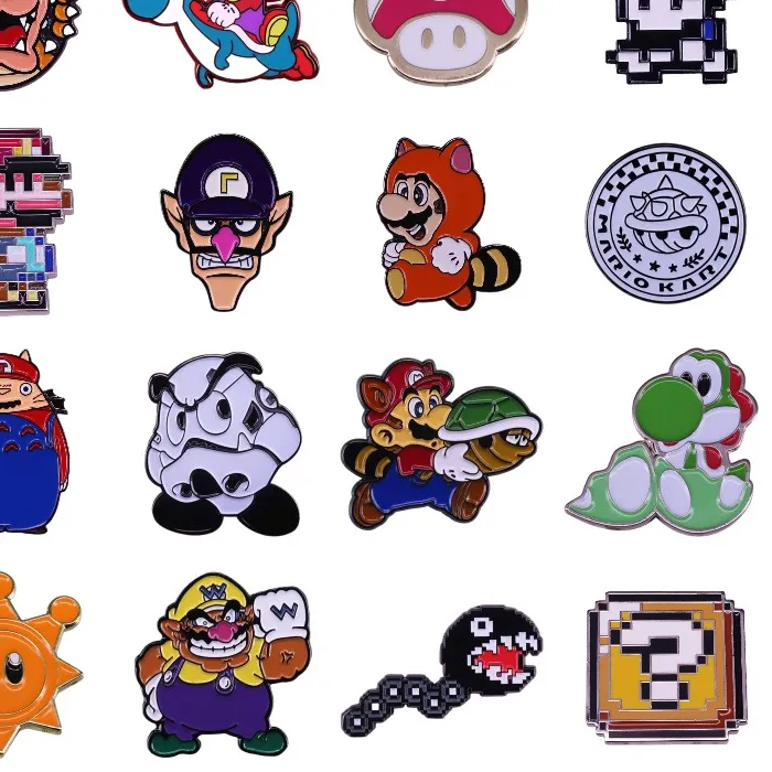 Authentic Arcade Game Figure Enamel Pin Funny Mario Bros Hard Brooch Backpacks Lapel Badge Jewelry Accessories