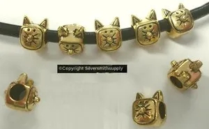 Authentic The Guardian's Gaze Mystical Cat Spirit Bead In Antique Gold