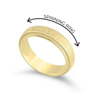 Authentic Whispering Sigil Spinner Ring Personalized Hand- Engraved Guardian Band