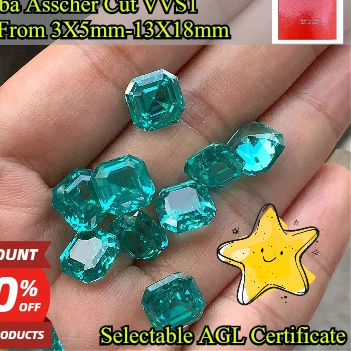 Authentic Paraiba Asscher Cut Lab Grown Sapphire A Talisman Of Luminous Serenity