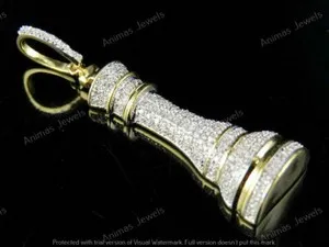 Authentic The Sovereign Gambit Moissanite Queen Pendant in 14K Yellow Gold