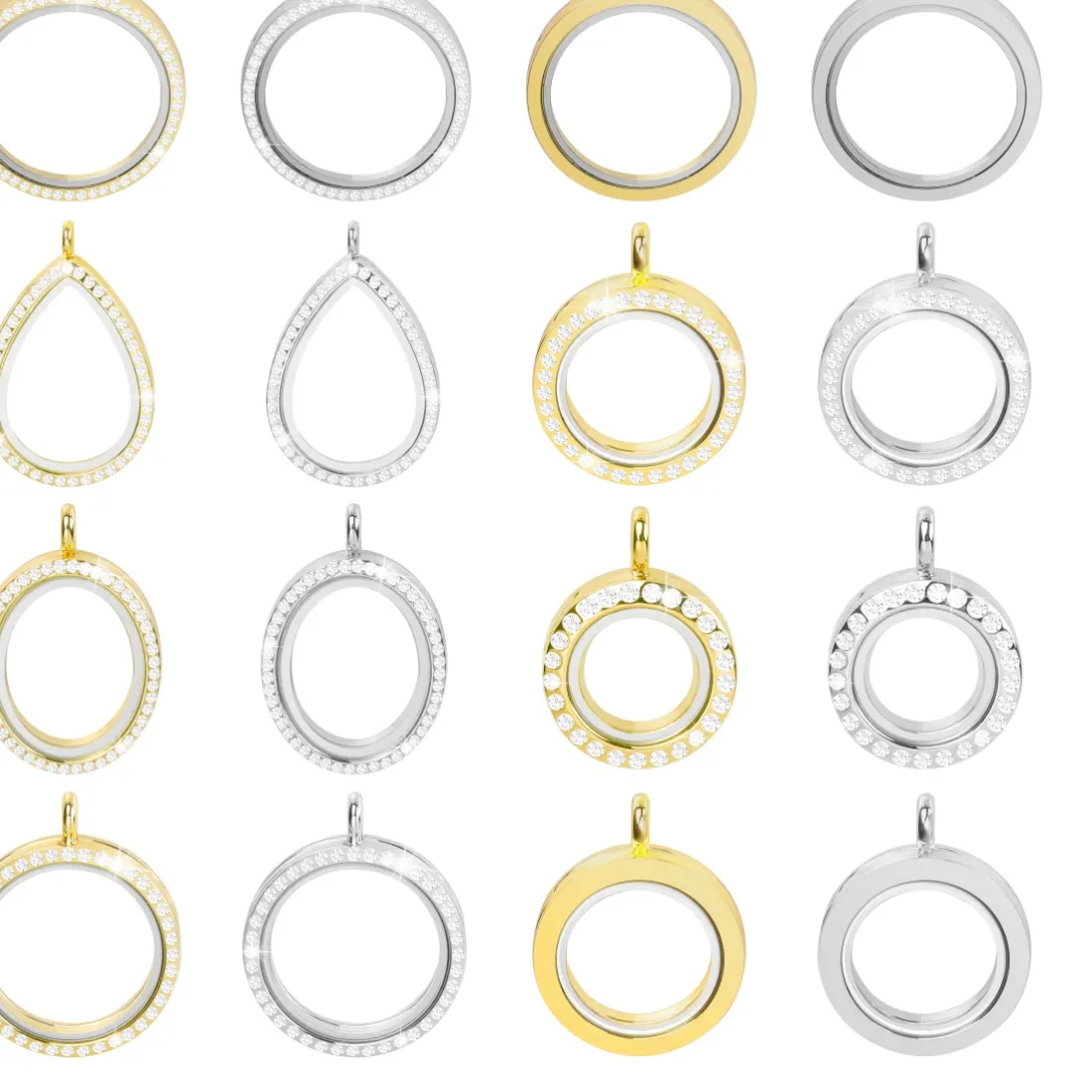 Authentic Twin Memory Vessels Y2K Crystal Lockets Of Memory And Light