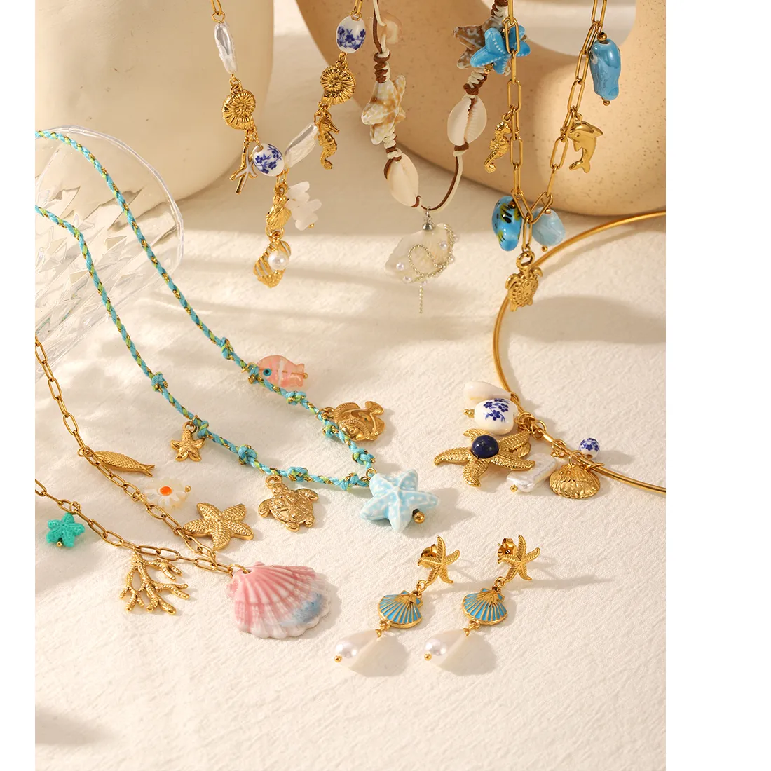 Authentic Shield of the Tides: 18K Gold Plated Oceanic Amulet