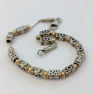 Authentic Sigil Of The Golden Path Sacred Geometry Bracelet In Silver And Gold Plate