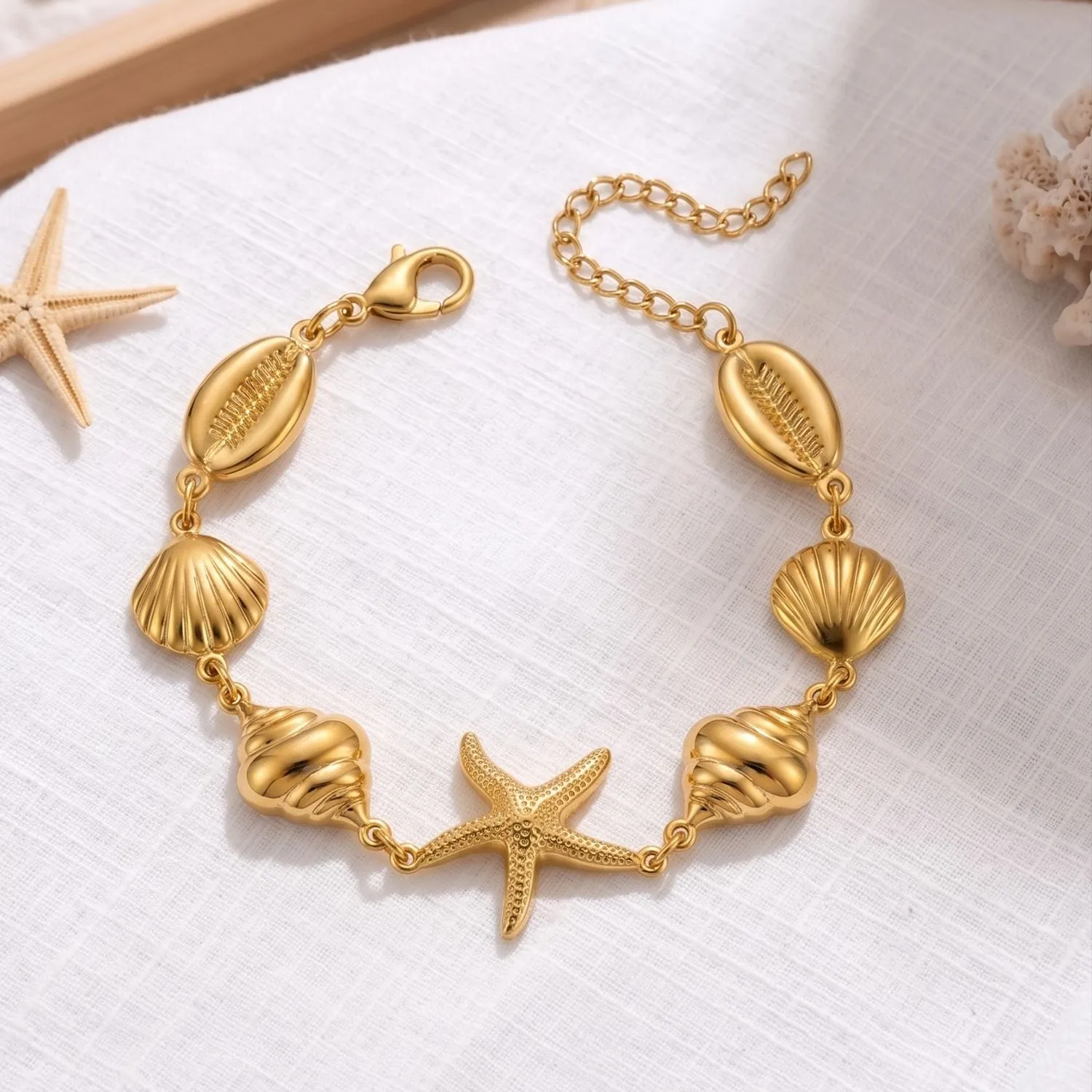 Authentic Tides of Protection: Shell Starfish Conch Amulet for Sacred Waters
