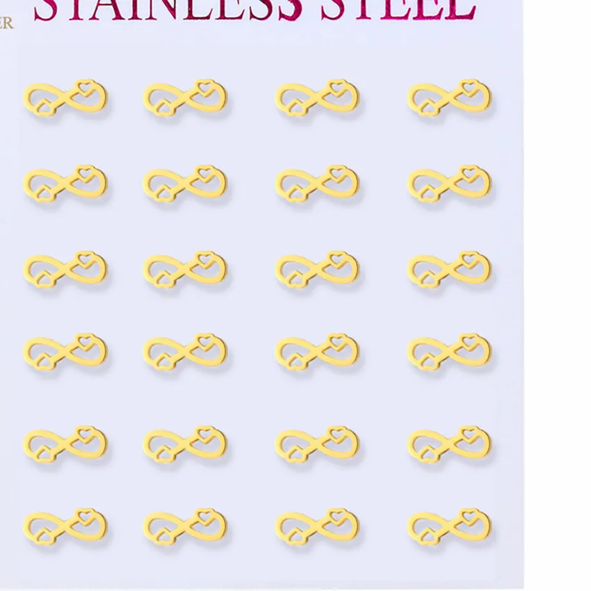 Authentic Eternal Devotion A Of Twelve Golden Infinity Heart Studs
