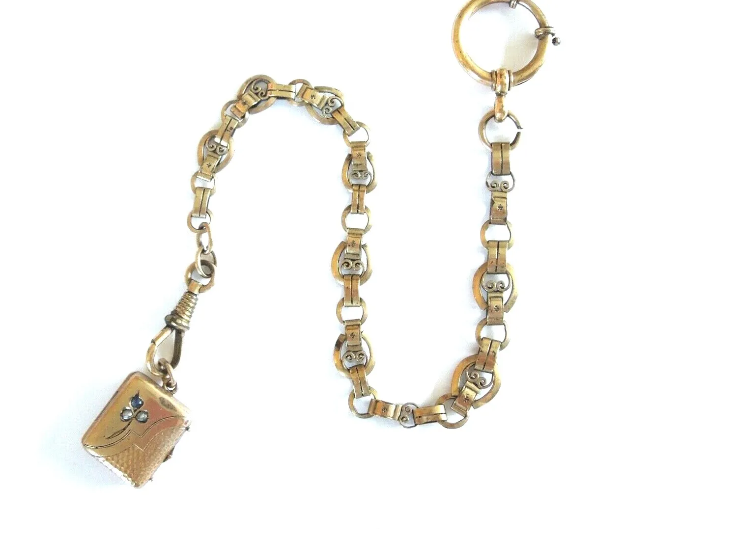 Authentic Gold Watch Chain With Hinged Photo Locket A Keepsake Of Memory And Quiet Magic