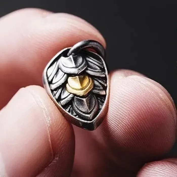 Authentic Cameo Shield Amulet Of The Golden Dragon Bone Chain