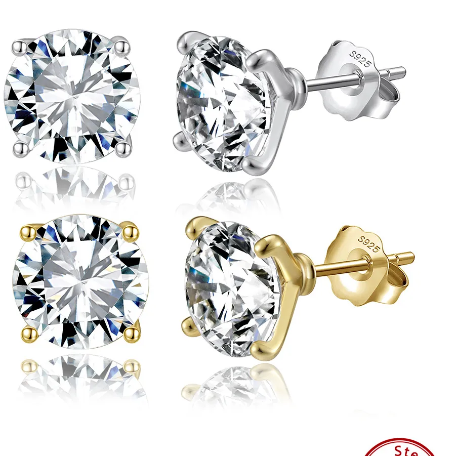 Authentic Celestial Radiance: The Eternal Moissanite Studs