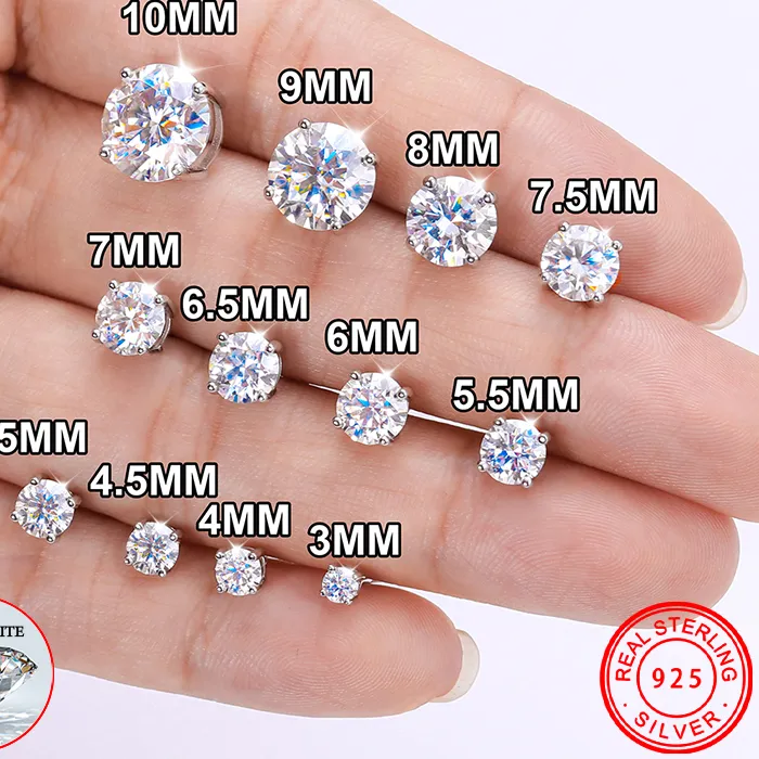 Authentic Celestial Radiance Moissanite Studs Of Sterling Gold