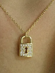 Authentic The Golden Keeper: Celestial Moissanite Padlock Talisman