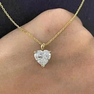 Authentic Radiant Heart of the Sun: 2-Carat Lab-Grown Diamond Solitaire Pendant in 14-K Yellow Gold