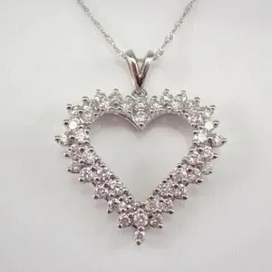 Authentic Eternal Heart of Light – 2‑Carat Lab‑Created Diamond Pendant in Radiant White‑Gold