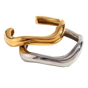Authentic The Golden Circlet of Radiance: 18K Gold-Plated Open Bangle
